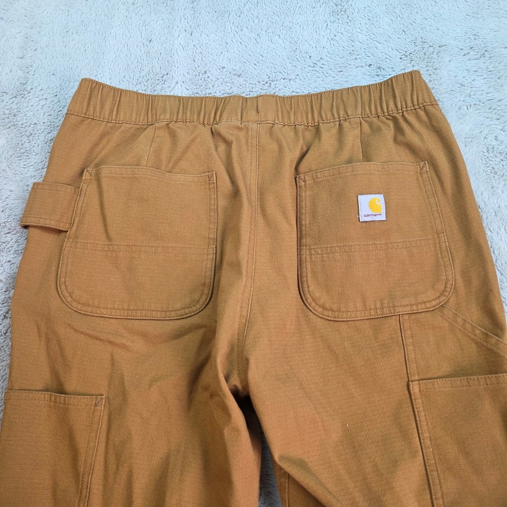 Carhartt Relaxed Fit Canvas Jogger Pants Womens M Reg Elastic Waist Utility Brn - Picture 12 of 13